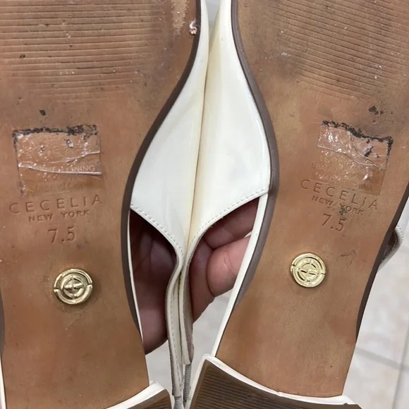 Cecelia New York White Patent Leather Slingback Flats - Picture 14 of 14